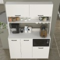 Tuco 3 Megapap melamine kitchen furniture in white color 123.8x40x180cm.