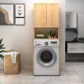 Cozen Megapap melamine washing machine furniture in oak color 65x60x178cm.