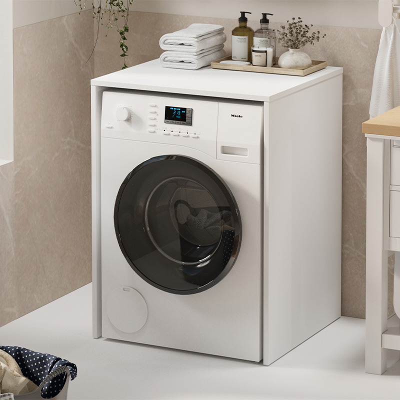 Pinar Megapap melamine washing machine cabinet in white color 65.5x60x88.6cm.