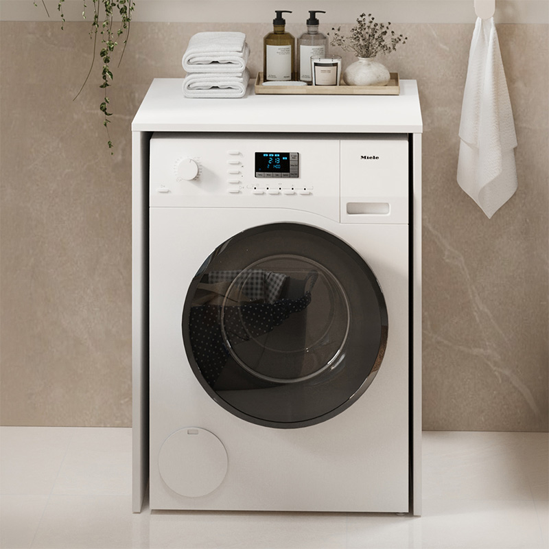 Pinar Megapap melamine washing machine cabinet in white color 65.5x60x88.6cm.