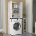 Romme Megapap melamine laundry machine cabinet in white marble color 65x27,1x180cm.