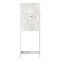 Romme Megapap melamine laundry machine cabinet in white marble color 65x27,1x180cm.