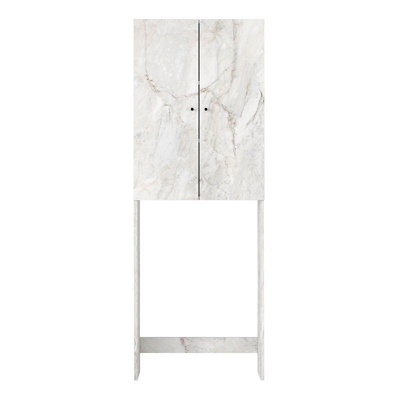 Romme Megapap melamine laundry machine cabinet in white marble color 65x27,1x180cm.
