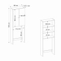 Romme Megapap melamine laundry machine cabinet in white marble color 65x27,1x180cm.