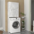 Romme Megapap melamine laundry machine cabinet in white marble color 65x27,1x180cm.