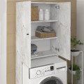 Romme Megapap melamine laundry machine cabinet in white marble color 65x27,1x180cm.