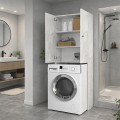 Romme Megapap melamine laundry machine cabinet in white marble color 65x27,1x180cm.