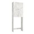 Romme Megapap melamine laundry machine cabinet in white marble color 65x27,1x180cm.