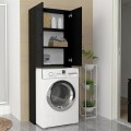 Έπιπλο πλυντηρίου Romme Megapap χρώμα μαύρο 65x27,1x180εκ.