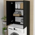 Έπιπλο πλυντηρίου Romme Megapap χρώμα μαύρο 65x27,1x180εκ.