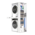 Bace Megapap melamine washing machine and draywer cabinet in white color 90x60x187cm.