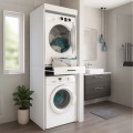 Fika Megapap melamine washing machine and draywer cabinet in white color 67x61.8x198.5cm.
