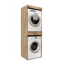 Fika Megapap melamine washing machine and draywer cabinet in sapphire oak color 67x61.8x198.5cm.