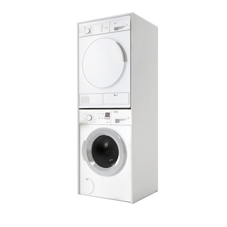 Zakar Megapap melamine washing machine and draywer cabinet in white color 70x60x180cm.