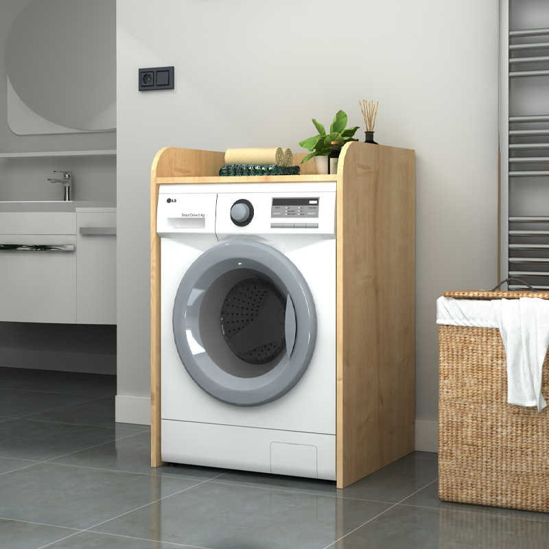 Toren Megapap melamine washing machine furniture in oak color 65x60x100cm.