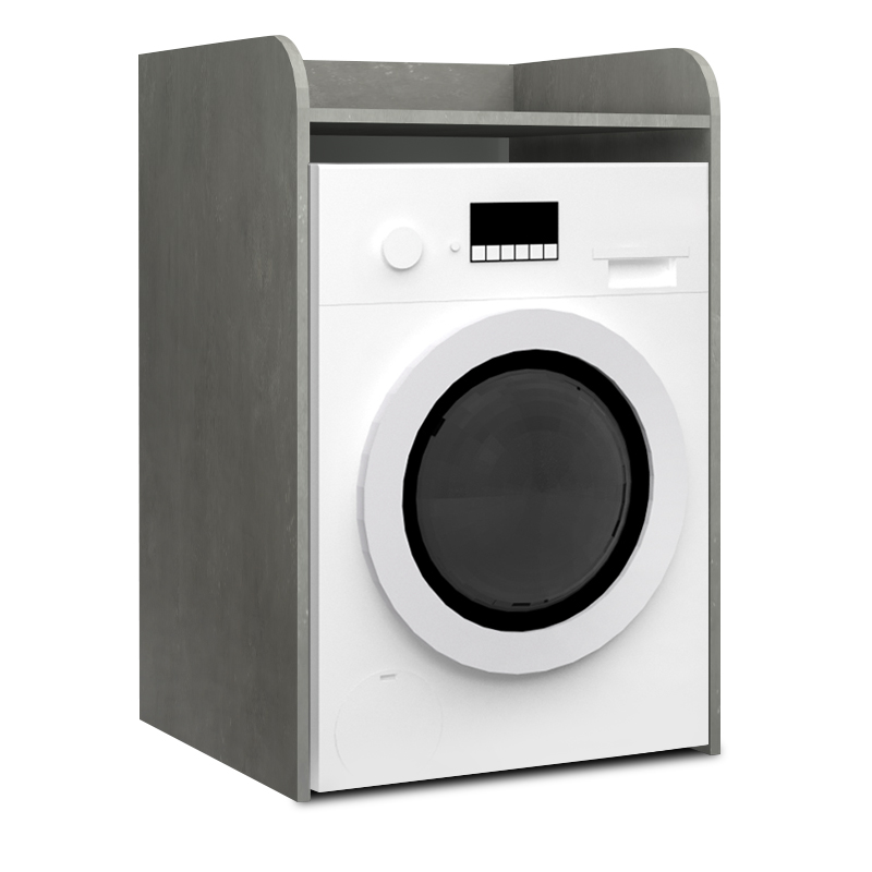 Toren Megapap melamine washing machine furniture in concrete grey color 65x60x100cm.
