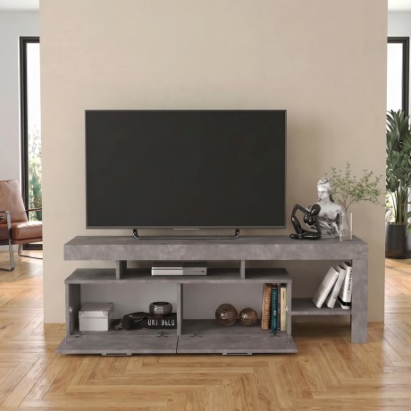 Acnes Megapap melamine tv stand in concrete grey color 160x40x53cm.