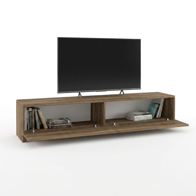 Ahenk Megapap melamine tv stand in walnut color 160x31,3x32,9cm.