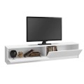 Ahenk Megapap melamine tv stand in white color 160x31,3x32,9cm.