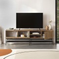 Amira Megapap melamine tv stand in walnut Ud - black wood color 180x35x55cm.