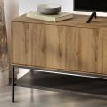 Amira Megapap melamine tv stand in walnut Ud - black wood color 180x35x55cm.