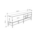 Amira Megapap melamine tv stand in walnut Ud - black wood color 180x35x55cm.