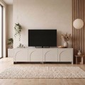 Aurelia Megapap melamine TV stand in cream color 180x32x45cm.
