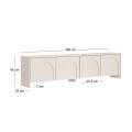 Aurelia Megapap melamine TV stand in cream color 180x32x45cm.