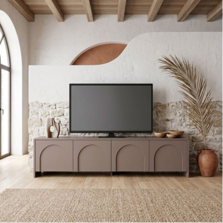 Aurelia Megapap melamine TV stand in mocha color 180x32x45cm.