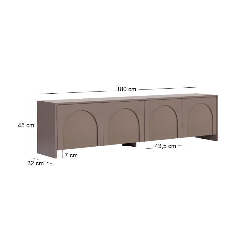 Aurelia Megapap melamine TV stand in mocha color 180x32x45cm.