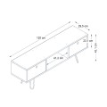 Έπιπλο τηλεόρασης Aversa Megapap χρώμα λευκό 120x29,5x43εκ.
