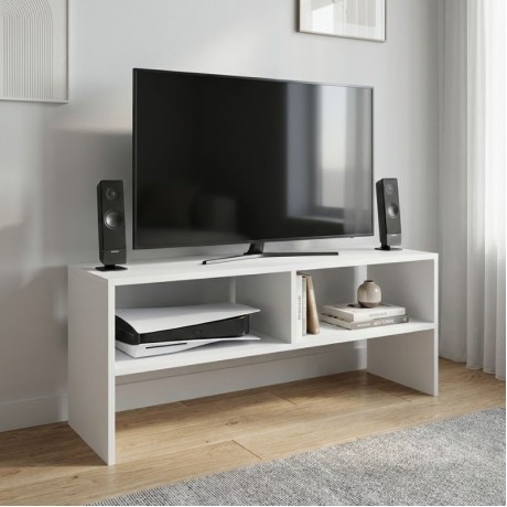 Beirut Megapap melamine tv furniture in white color 80x30x40cm.