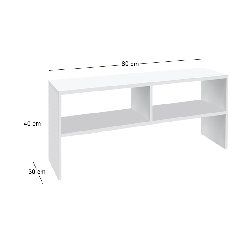 Beirut Megapap melamine tv furniture in white color 80x30x40cm.