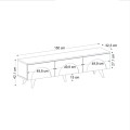 Έπιπλο τηλεόρασης Bono Megapap χρώμα λευκό - sepet oak 150x32,3x42,1εκ.