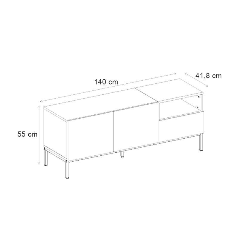 Έπιπλο τηλεόρασης Cailin Megapap χρώμα sandstone - sepet oak 140x41,8x55εκ.