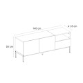 Έπιπλο τηλεόρασης Cailin Megapap χρώμα sepet oak - black wood 140x41,8x55εκ.