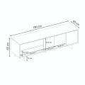 Capri Megapap melamine tv furniture in walnut milano color 180x45x55cm.