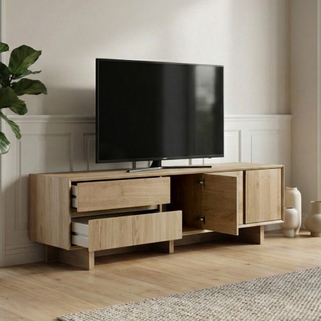 Capri Megapap melamine tv furniture in sapphire oak color 180x45x55cm.