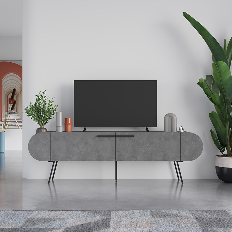 Έπιπλο τηλεόρασης Capsule Megapap χρώμα γκρι ρετρό 195x37,4x57,5εκ.