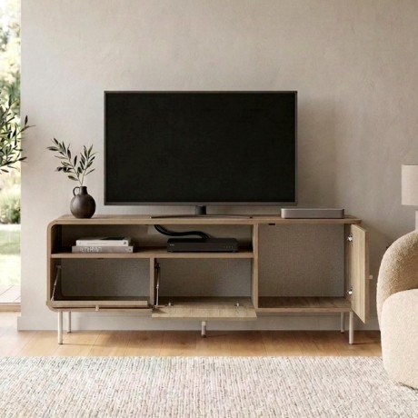 Colia Megapap melamine tv stand in sepet oak 140.3x34x55.7cm.