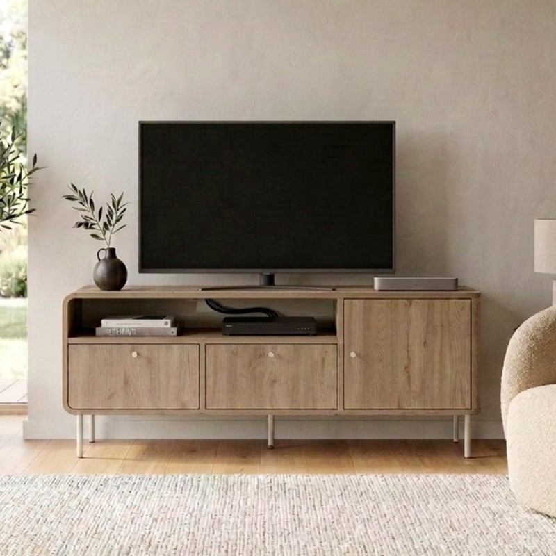 Colia Megapap melamine tv stand in sepet oak 140.3x34x55.7cm.