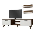 Colin Megapap melamine tv stand in white - walnut color 150x30x40,6cm.