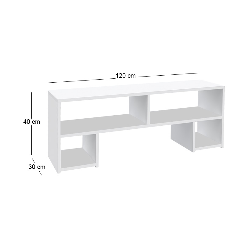 Έπιπλο τηλεόρασης Dabi Megapap χρώμα λευκό 120x30x40εκ.
