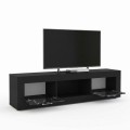 Davin Megapap melamine tv stand in black - black marble effect color 180x40x47cm.