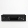Davin Megapap melamine tv stand in black - black marble effect color 180x40x47cm.