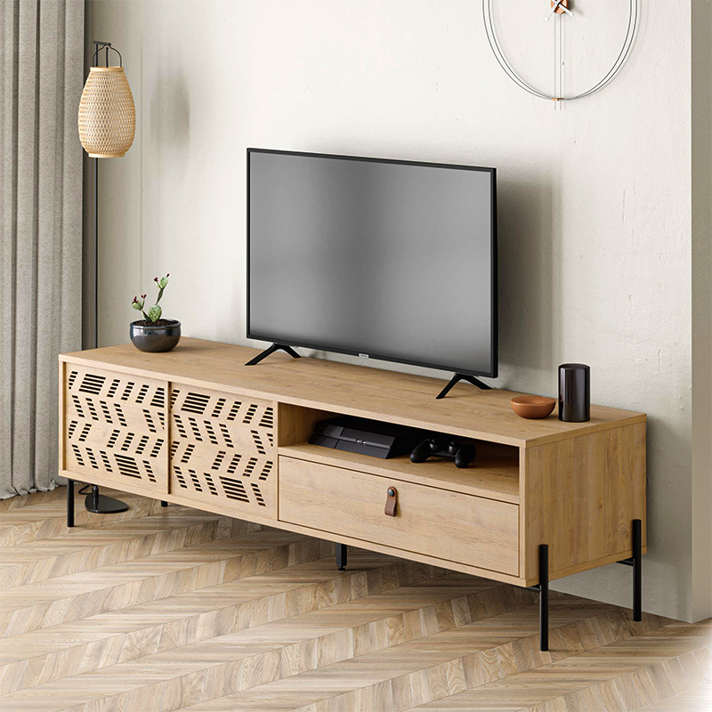 Έπιπλο τηλεόρασης Dionysos Megapap χρώμα φυσικό οξιάς 170x45x48,6εκ.