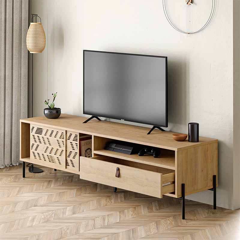 Έπιπλο τηλεόρασης Dionysos Megapap χρώμα φυσικό οξιάς 170x45x48,6εκ.