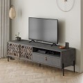 Έπιπλο τηλεόρασης Dionysos Megapap χρώμα γκρι ρετρό 170x45x48,6εκ.