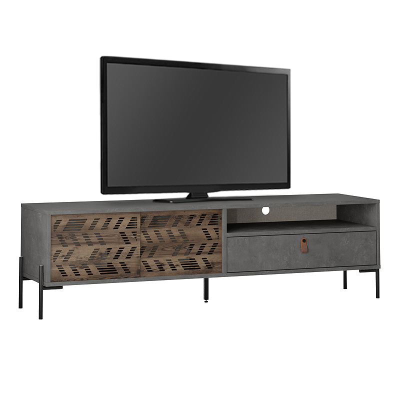 Έπιπλο τηλεόρασης Dionysos Megapap χρώμα γκρι ρετρό 170x45x48,6εκ.