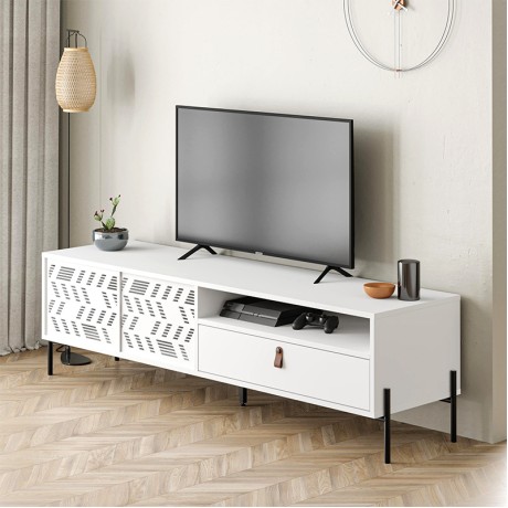 Έπιπλο τηλεόρασης Dionysos Megapap χρώμα λευκό 170x45x48,6εκ.